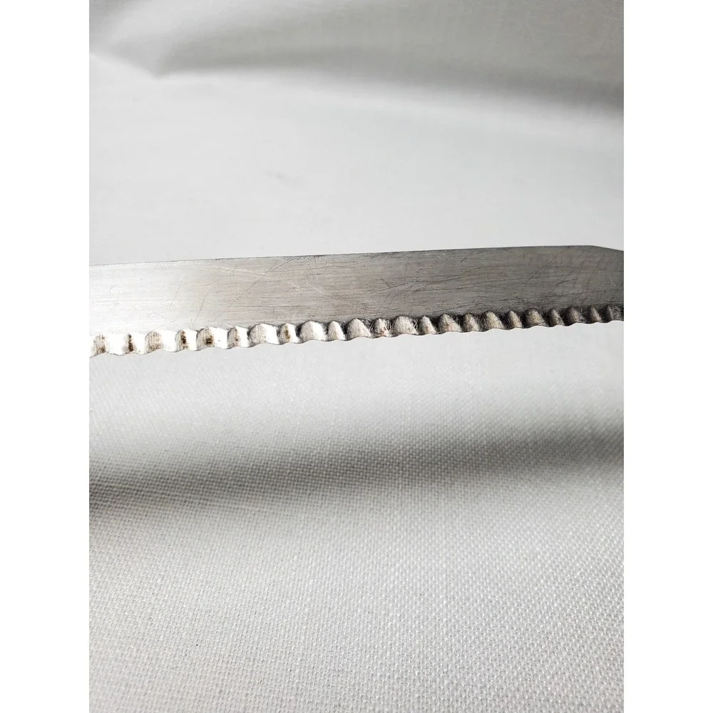 Vintage 1960s Miracle Worker Frozen Food Knife Carved Ivory Floral Handle MCM‎